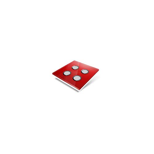 Edisio EFC-R04 Abdeckplatte Crystal 4 Tasten Rot von Edisio