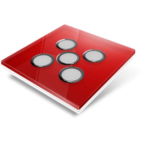 Edisio EFC-R05 Abdeckplatte Crystal 5 Tasten Rot von Edisio