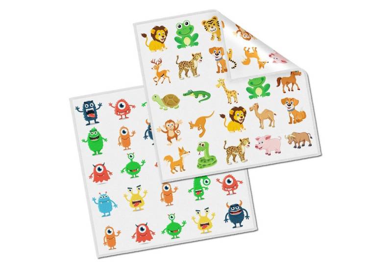 Edison & King Mikrofasertücher mit Motiv Mikrofasertuch (Microfaser, 20x20 cm, 2er Pack, Brillenputztücher mit vernähten Rändern) von Edison & King