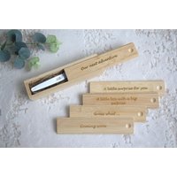Schwangerschaftsbox Box Mit Gravur, Babyankündigung, Personalisierter Schwangerschaftstestbox, Daddy To Be, Bambus, Erinnerungsbox Aus Holz von EditaMHANDMADE