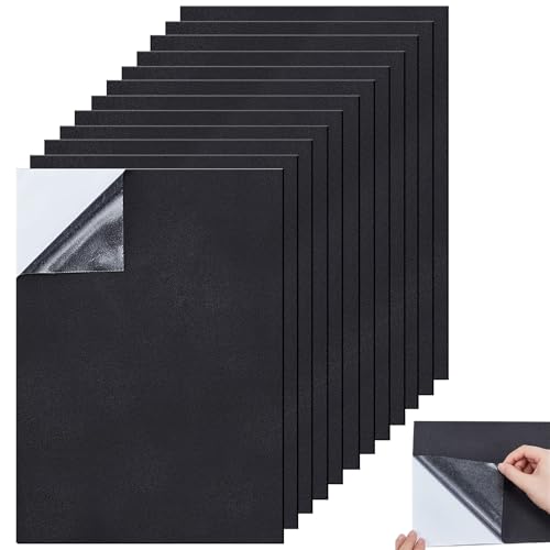 Editbar 12 Stück Selbstklebend Schaumstoffplatte, 1mm Schwarz Moosgummi Selbstklebend Platten,EVA Schaumstoff Antirutschmatte für Möbel, Schmuckkästchen, Kunsthandwerk(21cm*30cm) von Editbar