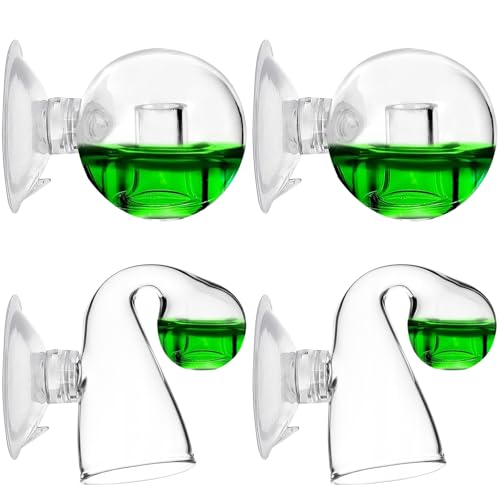 Editbar 4 Stück CO2 Glas Aquarium Monitor, Co2 Dauertest Aquarium,CO2 Test Aquarium Drop Checker Hängender, Aquarium Co2-Monitor,Co2 Glas Tester für Süßwasseraquarien Gepflanzte Fisch Tank von Editbar