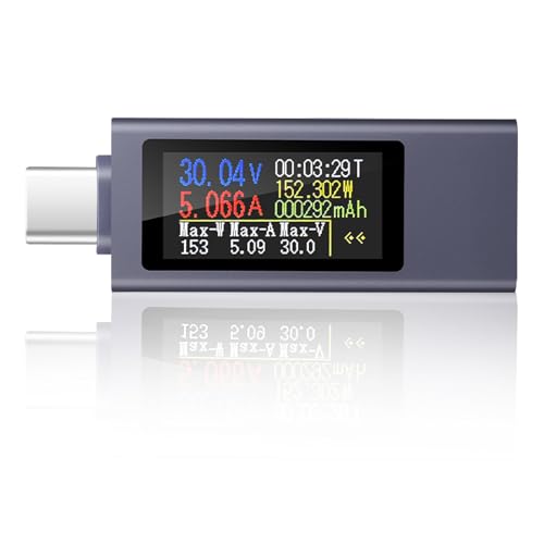 Editbar USB C Tester Messgerät, Phone Charging Tester,USB C Messgerät Strommessgerät Spannungsmesser Voltmeter, Strom, Ladestrom Leistungskapazität, Arbeitszeit-Detektor, 4-30V, 0-12A Editbar USB C Tester Messgerät, Phone Charging Tester,USB C Messgerät Strommessgerät Spannungsmesser Voltmeter, Strom, Ladestrom Leistungskapazität, Arbeitszeit-Detektor, 4-30V, 0-12A von Editbar