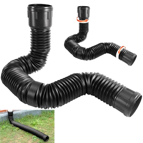 Regenrinnen-Fallrohrverlängerungen Regenrinnen Fallrohr Ablauf Dachrinnen,Flexible,Fallrohrverlängerung Universeller Abfluss-Fallrohr-Verlängerer (Schwarz) von Editbar