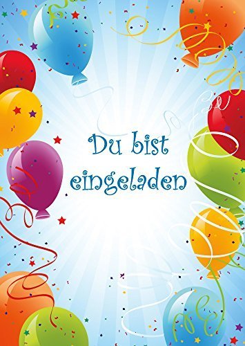 10 bunte Einladungskarten zum Kindergeburtstag mit Luftballons non EDITION COLIBRI (10655) von Edition Colibri