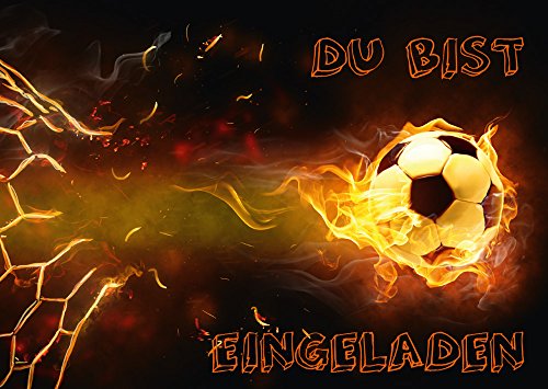 EDITION COLIBRI 12 Fussball-Einladungskarten zum Kindergeburtstag oder Einladungen zur Vereins-Party für Jungen und Mädchen (10717) von Edition Colibri