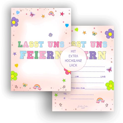Edition Colibri 10 Einladungskarten Kindergeburtstag Blumen, Party, Einladung Kindergeburtstag Junge und Mädchen, Geburtstagseinladungen, Regenbogen Edition Colibri 10 Einladungskarten Kindergeburtstag Blumen, Party, Einladung Kindergeburtstag Junge und Mädchen, Geburtstagseinladungen, Regenbogen von Edition Colibri