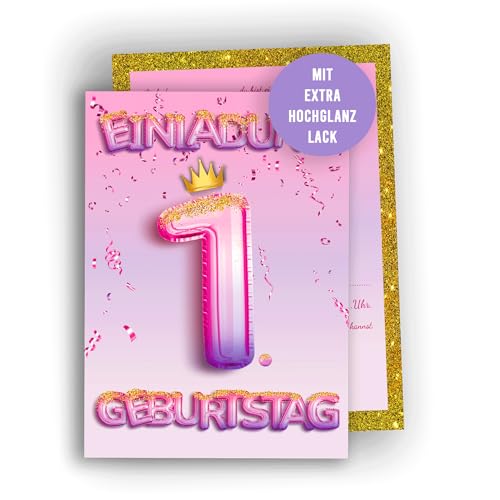 Edition Colibri 10 Einladungskarten Kindergeburtstag Rosa, Glitzer, Partyeinladung, Einladung Kindergeburtstag Mädchen, Einladung 1. Geburtstag, Lustige Einladungskarten Kindergeburtstag, A6 Edition Colibri 10 Einladungskarten Kindergeburtstag Rosa, Glitzer, Partyeinladung, Einladung Kindergeburtstag Mädchen, Einladung 1. Geburtstag, Lustige Einladungskarten Kindergeburtstag, A6 von Edition Colibri