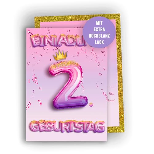 Edition Colibri 10 Einladungskarten Kindergeburtstag Rosa, Glitzer, Partyeinladung, Einladung Kindergeburtstag Mädchen, Einladung 2. Geburtstag, Lustige Einladungskarten Kindergeburtstag, A6 Edition Colibri 10 Einladungskarten Kindergeburtstag Rosa, Glitzer, Partyeinladung, Einladung Kindergeburtstag Mädchen, Einladung 2. Geburtstag, Lustige Einladungskarten Kindergeburtstag, A6 von Edition Colibri