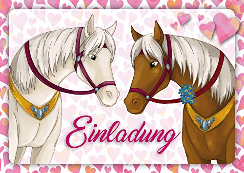 Edition Colibri 10 Pferde-Einladungen:Geburtstagseinladungen Kinder, Mädchen/Jungen, 10-er Set, Einladungskarten zum Kindergeburtstag auf dem Reiterhof, Pferdeparty, Stall (10741) von Edition Colibri