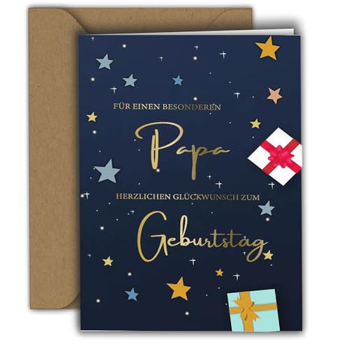 Edition Colibri Geburtstagskarte für Papa – FÜR EINEN BESONDEREN PAPA – Glückwunschkarte für Vater I Premium Klappkarte mit Umschlag I Glückwunschkarte Papi, Vater, A6 von Edition Colibri