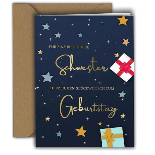 Edition Colibri Geburtstagskarte für Schwester – FÜR EINE BESONDERE SCHWESTER – Glückwunschkarte für Mädchen&Frauen I Premium Klappkarte mit Umschlag I Glückwunschkarte grosse Schwester, A6 Edition Colibri Geburtstagskarte für Schwester – FÜR EINE BESONDERE SCHWESTER – Glückwunschkarte für Mädchen&Frauen I Premium Klappkarte mit Umschlag I Glückwunschkarte grosse Schwester, A6 von Edition Colibri