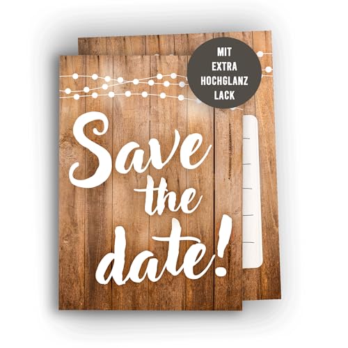 Edition Colibri Save-the-Date-Karten – A6 Karten für Hochzeit, Standesamt, Geburtstag, Gartenparty, Taufe, Kommunion, Jugendweihe, Babyparty, 10er Set, rustikal von Edition Colibri