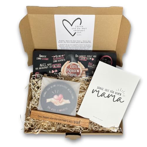 Geschenkset für Mama: Frühstücksbrettchen mit Halter und Untersetzer "Liebevolle Begleitung"I individualisierbares Geburtstagsgeschenk für Mama, Geschenk zum Muttertag von Edition HerzAUF