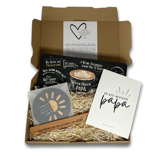Geschenkset für Papa: Frühstücksbrettchen mit Halter und Untersetzer I individualisierbares Geschenk für Vater, Geburtstagsgeschenk Papa von Edition HerzAUF