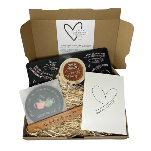Geschenkset für die Schwester: Frühstücksbrettchen mit Halter und Untersetzer, Geburtstagsgeschenk Schwester, Ostergeschenk Geschenkset für die Schwester: Frühstücksbrettchen mit Halter und Untersetzer, Geburtstagsgeschenk Schwester, Ostergeschenk von Edition HerzAUF