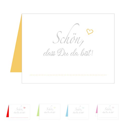 Edition Seidel Set 50 Premium Tischkarten Tischkärtchen Platzkarten Namenskarten Hochzeit - Geburtstag - Taufe - Kommunion - Konfirmation - Firmung - Jugendweihe - Goldene Hochzeit (Gold/Beige) von Edition Seidel