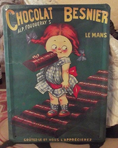 Éditions Clouet 29006 Blechschild, Motiv: Chocolat Besnier 'Kleines Mädchen', 15 x 21 cm von Éditions Clouet