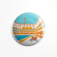 Magnet Runde Illustration Paris - Pool Molitor Frigidaire Vektor Kunst Eiffelturm Küche 56mm Durchmesser von EditionsEmmanuelGill