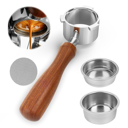 Bodenloser Siebträger 51mm mit 2 Filterkorb Edelstahl, Siebträger 51mm für DeLonghi Dedica EC680/EC685 Kaffeemaschine, Puck-Sieb und Roter Säureholz-Grifffür DeLonghi DedicaEC785/EC820/EC850/EC860-3 Bodenloser Siebträger 51mm mit 2 Filterkorb Edelstahl, Siebträger 51mm für DeLonghi Dedica EC680/EC685 Kaffeemaschine, Puck-Sieb und Roter Säureholz-Grifffür DeLonghi DedicaEC785/EC820/EC850/EC860-3 von Edteanu