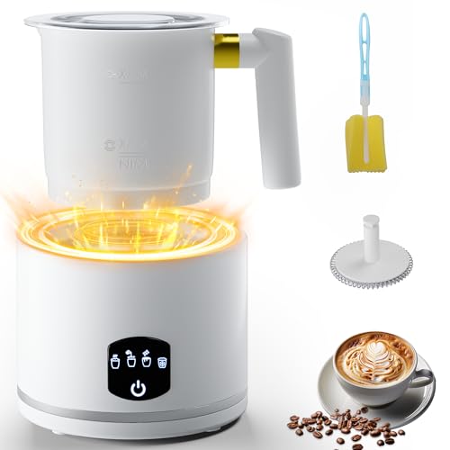 Milchaufschäumer Elektrisch,Milchwärmer 430 ml,160 ml Schaum,Heiß- und Kaltmodus,Milchaufschäumer mit automatischer Temperaturregelung für Latte, Cappuccino, heiße Milch von Edteanu
