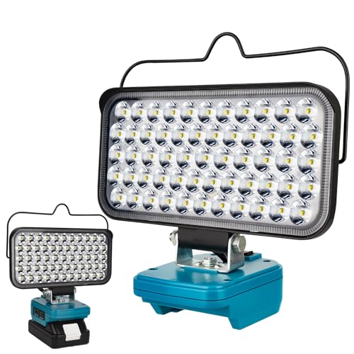 Kabellose LED Arbeitsleuchte für Makita 18V Akku, tragbares Flutlicht 174W,Strahler,kompakte Beleuchtung,10800LM mit Typ-C und USB Schnellladung für Wandern,Angeln,Stromausfall,Werkstatt (No Akku) von Edtran