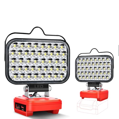 Akku Lampe Für Power X-Change 18V, 80W Kabellose Led Arbeitsleuchte, 8000LM Led Strahler Baustellen Lampe,Akku Scheinwerfer mit Typ C und USB-Aufladung（Keine Akku） von Edtran