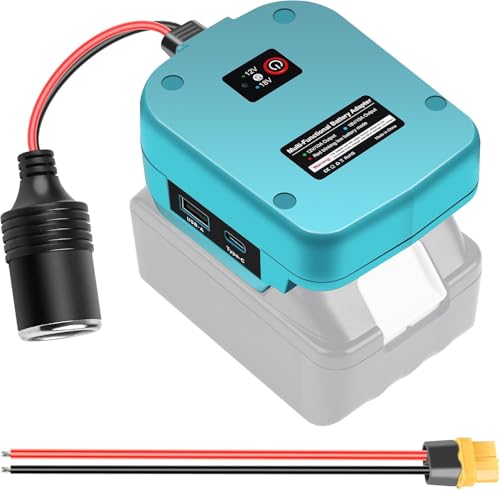 Konverter 18 V auf 12 V für Makita Akku 18 V mit Zigarettenanzünder, Adapter für Power Wheel Akku Adapter mit USB-Ports, Typ C und XT60, für ferngesteuertes Auto, DIY-Projekte von Edtran