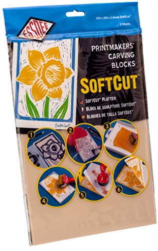 Educational Arts Essdee 3.0/SC4 Softcut Druckplatte, 300 x 200 x 3 mm, 2 Stück, Naturfarben Educational Arts Essdee 3.0/SC4 Softcut Druckplatte, 300 x 200 x 3 mm, 2 Stück, Naturfarben von ESSDEE