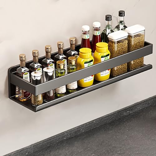 Edumov Gewürzregal Wand Metall, Gewürzregal Hängend, Gewürzregal - Ohne Bohren, Küchenablage Gewürz Regal, Gewürzregal Wand Spice Rack Organizer für Schranktür Bad 30 x 10 x 8 cm, Grau Edumov Gewürzregal Wand Metall, Gewürzregal Hängend, Gewürzregal - Ohne Bohren, Küchenablage Gewürz Regal, Gewürzregal Wand Spice Rack Organizer für Schranktür Bad 30 x 10 x 8 cm, Grau von Edumov