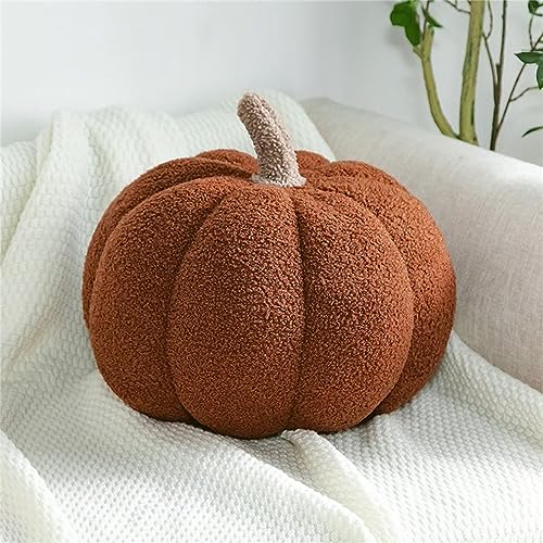 Kürbis Dekokissen Halloween, Kürbis Kissen, Weiche Plüschkissen Herbst Pumpkin Pillow Kürbis Deko, Kürbiskissen Kissen for Home Halloween Decoration, Braun, 20CM von Edumov