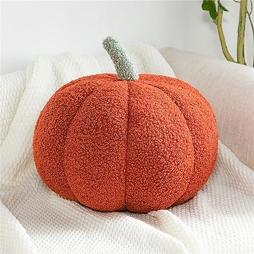 Kürbis Dekokissen Halloween, Kürbis Kissen, Weiche Plüschkissen Herbst Pumpkin Pillow Kürbis Deko, Kürbiskissen Kissen for Home Halloween Decoration, Rot, 20CM von Edumov