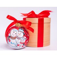 Neues Baby Macht Vier Schneemänner Ornament/3 Werdende Familienmitglieder Personalisierte Weihnachtskugel Hand Bemalt Neues Familiengeschenk von EdutainmentToys