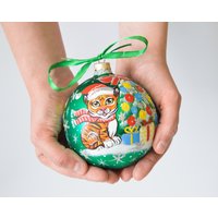 Tiger Weihnachtsschmuck - Mein Erster 2021 Weihnachtsbaum Ornament Handbemalte Christbaumkugel Kinder Weihnachtsgeschenk Für Baby Jungen, Geschenk von EdutainmentToys