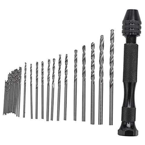 Eduuyvee Handbohrer Set 31 Stücke Hand Bohrer Set Präzision Pin Schraub Stock -Mini Spiral Bohrer Für Metall,Elektronische Und Modell Bau, Diy Bohren von Eduuyvee
