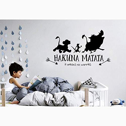 Cartoon Movie Character Hakuna Matata König der Löwen Wandtattoo Für Kinderzimmer Quote Decals Schlafzimmer Dekor von Edvoynlm