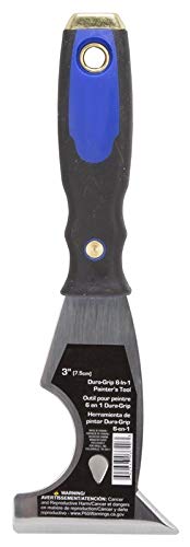 Edward Tools 6-in-1 Malerwerkzeug – Schaber, Spachtelentferner, Spachtel, scharfe Spitze zum Öffnen von Rissen zum Patchen, Metallgriff für Nageleinstellung – weicher Griff von Edward Tools