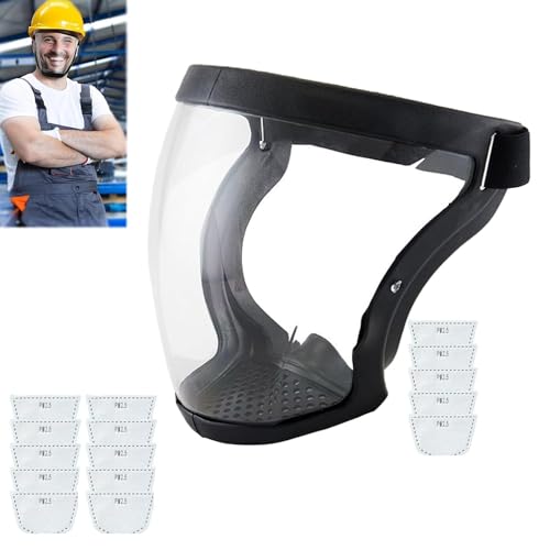 Eeiiey Tooltekt Anti-Dust & Fog-Free Face Shield,Tooltekt Dust Mask,Super Protective Face Shield Mask,Grass Cutting Mask,Super Protective Transparent HD Face Shield for Weeding,Sanding,Etc (Black) von Eeiiey