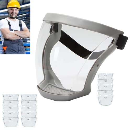 Eeiiey Tooltekt Anti-Dust & Fog-Free Face Shield,Tooltekt Dust Mask,Super Protective Face Shield Mask,Grass Cutting Mask,Super Protective Transparent HD Face Shield for Weeding,Sanding,Etc (Grey) von Eeiiey