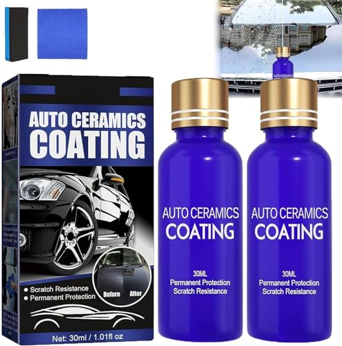 Micro-Molecule Crystal Coating Restoration Care Agent,Multifunctional Car Ceramic Coating Restorer,Car Nano Ceramic Crystal Coating,Car Paint Restorer,High Protection Quick Car Coating (2 Pcs) von Eeiiey