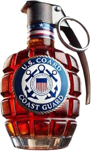 Military Hand Grenade Whiskey Bottle,2025 Engraved Hand-Grenade Shape Glass,Military Themed Glass Wine Bottle,Leak-Proof & Durable Whiskey Decanter Military Collection Veteran Gifts (Type E) von Eeiiey