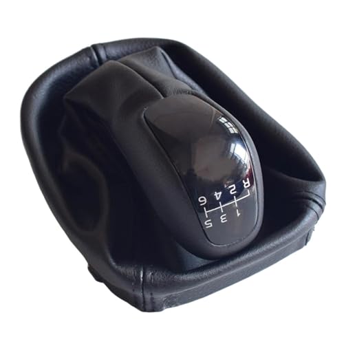 Eejghfwq Schaltknauf Für Benz C-Klasse W203 S203 Schalthebelknopf Schalthebel Manuell 5 6 Geschwindigkeit Leder Gaitor Boot Cover Schaltknaufkopf(6 speed-E) von Eejghfwq