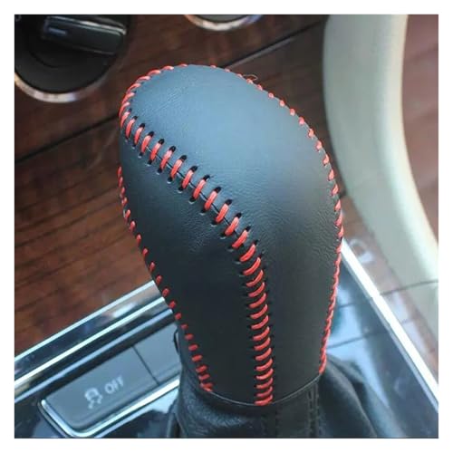 Eejghfwq Schaltknauf Für Jetta Vs5 Va3 Vs7 2019-2020 Auto-Schaltknaufabdeckung Leder-Geschwindigkeitsknopfabdeckung Schaltknaufschutz Schaltknaufkopf(Red Line) von Eejghfwq