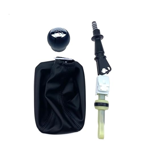Eejghfwq Schaltknauf Für Opel Für CORSA C Custom Automatic Car 5-Gang-Leder-Schaltgetriebe-Schaltknauf-Stick-Staubschutz Mit Kofferraumabdeckungshebel Schaltknaufkopf(Chrome 1 Set) von Eejghfwq