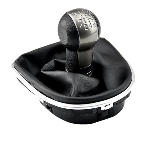 Eejghfwq Schaltknauf Für Seat Für Altea Für Leon II 2 Für Toledo III 3 5/6-Gang MT Schaltknauf Schaltkopf Kugelschalthebel + Gamasche Schaltknaufkopf(6 Speed) von Eejghfwq