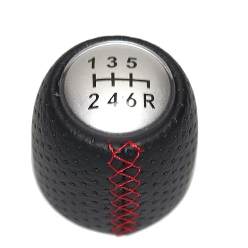 Schaltknauf Für ALFA Für ROMEO 147 Für SPIDER 2005-2011 5/6 Geschwindigkeit Leder Auto Getriebe Shift Konb Gamasche Shifter Knob Schaltknaufkopf(1 2 3 4 5 6 R) von Eejghfwq