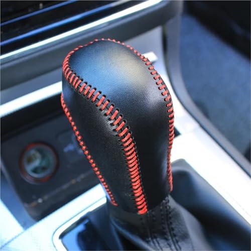 Schaltknauf Für Roewe Für MG Für Clever New Energy Rx5 I5 360 Für I6pius Rx3 Schaltknaufabdeckung Automatische Leder-Getriebegriffabdeckung Schaltknaufkopf(Red Line) von Eejghfwq