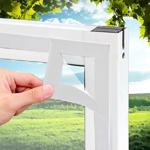 Fensterfliegengitter Selbstdichtend 140x165cm Weiß Insektenschutz und Sonnenschutz Fenster Insektenschutz Fliegengitter Fenster Fenster Fliegengitter Klettband von Eejovative