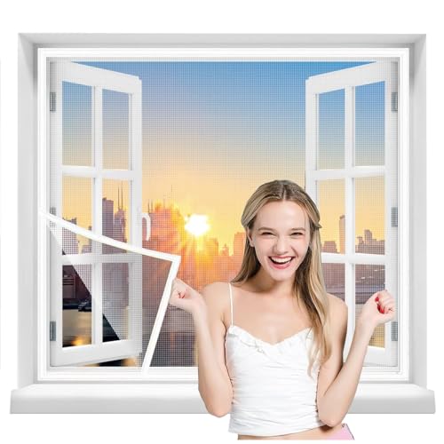 Fiberglas Fliegengitter Katzensicher 85x145cm Weiß Insektenschutz Fenster mit Klettband Selbstklebend Kinderleichte Montage Mückennetz Fenster für Schützen die Familie vor Insekten Fiberglas Fliegengitter Katzensicher 85x145cm Weiß Insektenschutz Fenster mit Klettband Selbstklebend Kinderleichte Montage Mückennetz Fenster für Schützen die Familie vor Insekten von Eejovative