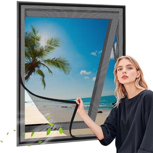 Fliegengitter Fenster 110x140cm Schwarz Insektenschutz Fenster Fliegengitter, Mückennetz Fenster, Moskitonetz Fenster mit Klettband Fliegengitter Fenster 110x140cm Schwarz Insektenschutz Fenster Fliegengitter, Mückennetz Fenster, Moskitonetz Fenster mit Klettband von Eejovative